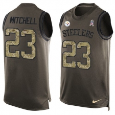 Men's Nike Pittsburgh Steelers #23 Mike Mitchell Limited Green Salute to Service Tank Top NFL Jersey