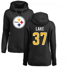 NFL Women's Nike Pittsburgh Steelers #37 Carnell Lake Black Name & Number Logo Pullover Hoodie