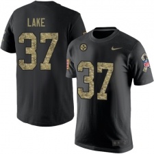 Nike Pittsburgh Steelers #37 Carnell Lake Black Camo Salute to Service T-Shirt
