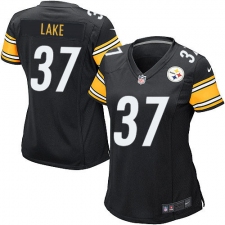 Women's Nike Pittsburgh Steelers #37 Carnell Lake Game Black Team Color NFL Jersey