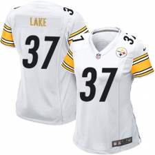 Women's Nike Pittsburgh Steelers #37 Carnell Lake Game White NFL Jersey