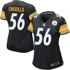 Women's Nike Pittsburgh Steelers #56 Anthony Chickillo Game Black Team Color NFL Jersey