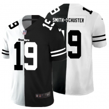 Men's Pittsburgh Steelers #19 JuJu Smith-Schuster Black White Limited Split Fashion Football Jersey