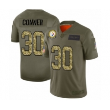 Men's Pittsburgh Steelers #30 James Conner 2019 Olive Camo Salute to Service Limited Jersey