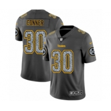 Men's Pittsburgh Steelers #30 James Conner Limited Gray Static Fashion Limited Football Jersey
