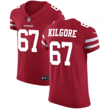 Men's Nike San Francisco 49ers #67 Daniel Kilgore Red Team Color Vapor Untouchable Elite Player NFL Jersey