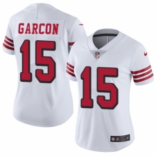 Women's Nike San Francisco 49ers #15 Pierre Garcon Limited White Rush Vapor Untouchable NFL Jersey