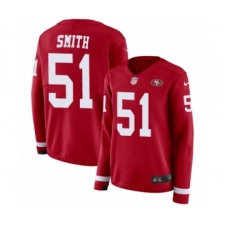 Women's Nike San Francisco 49ers #51 Malcolm Smith Limited Red Therma Long Sleeve NFL Jersey