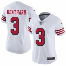 Women's Nike San Francisco 49ers #3 C. J. Beathard Limited White Rush Vapor Untouchable NFL Jersey