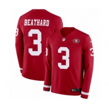 Youth Nike San Francisco 49ers #3 C. J. Beathard Limited Red Therma Long Sleeve NFL Jersey