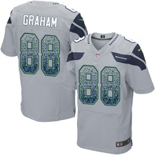 Men's Nike Seattle Seahawks #88 Jimmy Graham Elite Grey Alternate Drift Fashion NFL Jersey