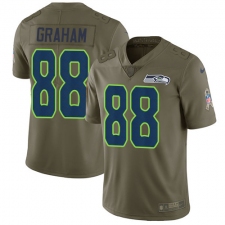 Men's Nike Seattle Seahawks #88 Jimmy Graham Limited Olive 2017 Salute to Service NFL Jersey