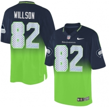 Men's Nike Seattle Seahawks #82 Luke Willson Elite Navy/Green Fadeaway NFL Jersey