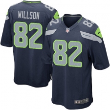 Men's Nike Seattle Seahawks #82 Luke Willson Game Steel Blue Team Color NFL Jersey