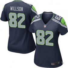 Women's Nike Seattle Seahawks #82 Luke Willson Game Steel Blue Team Color NFL Jersey
