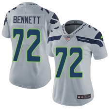 Women's Nike Seattle Seahawks #72 Michael Bennett Elite Grey Alternate NFL Jersey