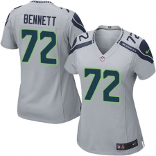 Women's Nike Seattle Seahawks #72 Michael Bennett Game Grey Alternate NFL Jersey