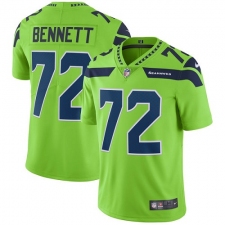 Youth Nike Seattle Seahawks #72 Michael Bennett Limited Green Rush Vapor Untouchable NFL Jersey