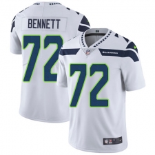 Youth Nike Seattle Seahawks #72 Michael Bennett White Vapor Untouchable Limited Player NFL Jersey