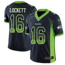 Men's Nike Seattle Seahawks #16 Tyler Lockett Limited Navy Blue Rush Drift Fashion NFL Jersey