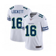 Men's Seattle Seahawks #16 Tyler Lockett White Team Logo Fashion Limited Football Jersey