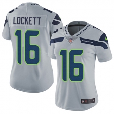 Women's Nike Seattle Seahawks #16 Tyler Lockett Elite Grey Alternate NFL Jersey