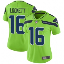 Women's Nike Seattle Seahawks #16 Tyler Lockett Limited Green Rush Vapor Untouchable NFL Jersey