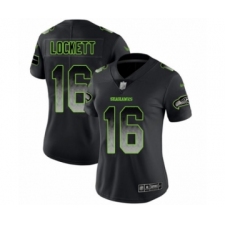 Women's Seattle Seahawks #16 Tyler Lockett Limited Black Smoke Fashion Football Jersey