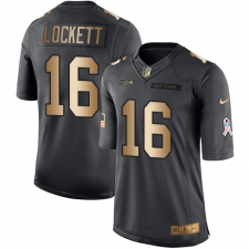 Youth Nike Seattle Seahawks #16 Tyler Lockett Limited Black/Gold Salute to Service NFL Jersey