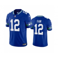 Men's Nike Seattle Seahawks 12th Fan Royal 2023 F.U.S.E. Vapor Limited Throwback Stitched Jersey