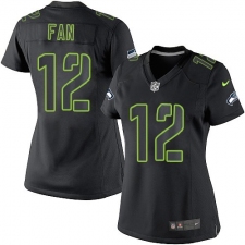 Women's Nike Seattle Seahawks 12th Fan Limited Black Impact NFL Jersey