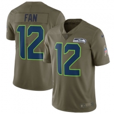 Youth Nike Seattle Seahawks 12th Fan Limited Olive 2017 Salute to Service NFL Jersey