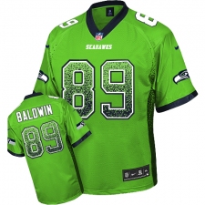 Men's Nike Seattle Seahawks #89 Doug Baldwin Elite Green Drift Fashion NFL Jersey