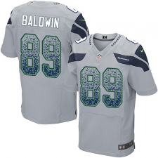 Men's Nike Seattle Seahawks #89 Doug Baldwin Elite Grey Alternate Drift Fashion NFL Jersey