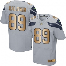 Men's Nike Seattle Seahawks #89 Doug Baldwin Elite Grey/Gold Alternate NFL Jersey