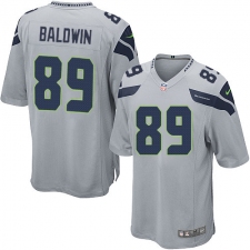 Men's Nike Seattle Seahawks #89 Doug Baldwin Game Grey Alternate NFL Jersey
