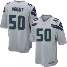 Men's Nike Seattle Seahawks #50 K.J. Wright Game Grey Alternate NFL Jersey