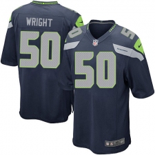 Men's Nike Seattle Seahawks #50 K.J. Wright Game Steel Blue Team Color NFL Jersey