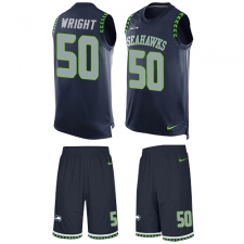 Men's Nike Seattle Seahawks #50 K.J. Wright Limited Steel Blue Tank Top Suit NFL Jersey