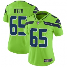 Women's Nike Seattle Seahawks #65 Germain Ifedi Elite Green Rush Vapor Untouchable NFL Jersey
