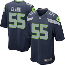 Men's Nike Seattle Seahawks #55 Frank Clark Game Steel Blue Team Color NFL Jersey