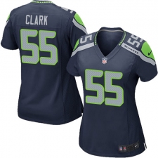 Women's Nike Seattle Seahawks #55 Frank Clark Game Steel Blue Team Color NFL Jersey