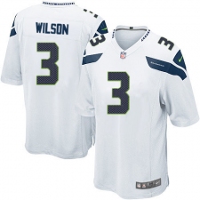 Men's Nike Seattle Seahawks #3 Russell Wilson Game White NFL Jersey