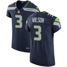 Men's Nike Seattle Seahawks #3 Russell Wilson Steel Blue Team Color Vapor Untouchable Elite Player NFL Jersey