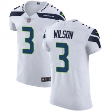 Men's Nike Seattle Seahawks #3 Russell Wilson White Vapor Untouchable Elite Player NFL Jersey