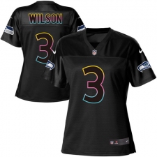 Women's Nike Seattle Seahawks #3 Russell Wilson Game Black Team Color NFL Jersey
