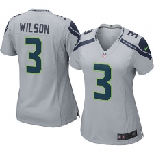 Women's Nike Seattle Seahawks #3 Russell Wilson Game Grey Alternate NFL Jersey