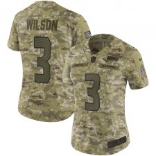 Women's Nike Seattle Seahawks #3 Russell Wilson Limited Camo 2018 Salute to Service NFL Jersey