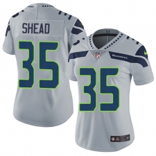 Women's Nike Seattle Seahawks #35 DeShawn Shead Grey Alternate Vapor Untouchable Limited Player NFL Jersey