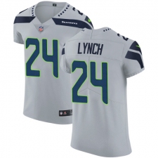 Men's Nike Seattle Seahawks #24 Marshawn Lynch Grey Alternate Vapor Untouchable Elite Player NFL Jersey